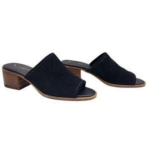 Koolaburra by UGG Raychel Black Suede Open-toe Slide Chunky Heel Sandals Size 9